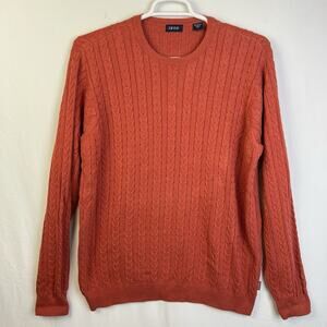 Vintage Izod Cable Knit Sweater Made In Japan Men L Sienna Preppy Country Club